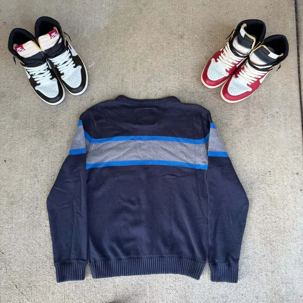 Y2K Aeropostale Men's Crew Neck Colorblock Pullover Sweater Size XL
